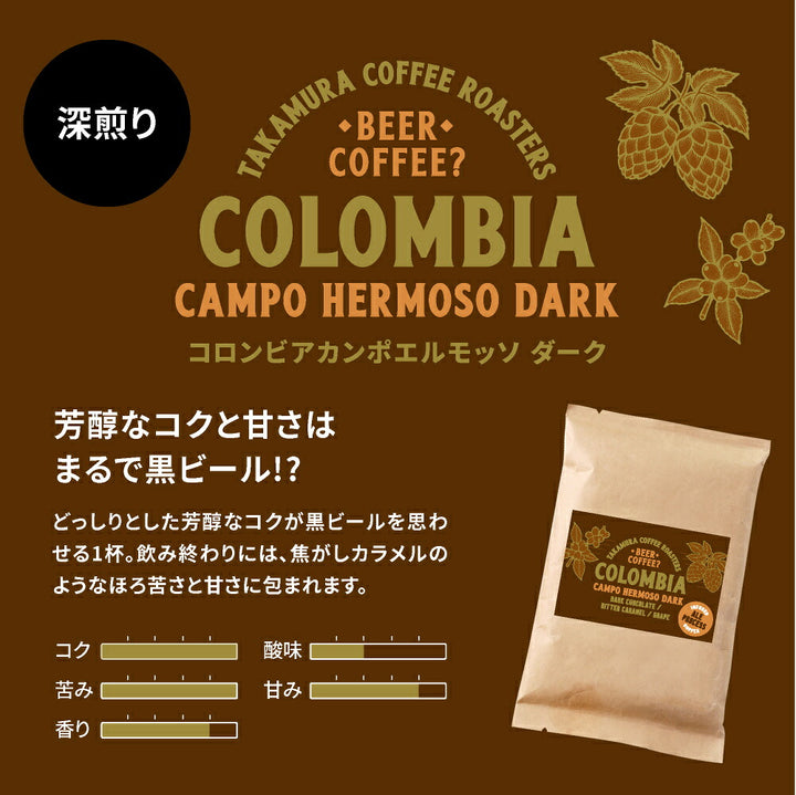 【メール便送料無料】100g×2種 Colombia Ale Process Campo Hermoso 浅煎り／深煎り 飲み比べセット コロンビア エールプロセス カンポエルモッソ
