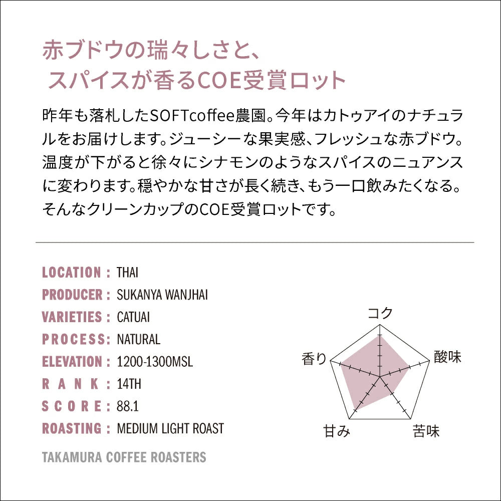 ○タイ ソフト コーヒー COE 2025 #14th Thailand SOFT coffee Catuai