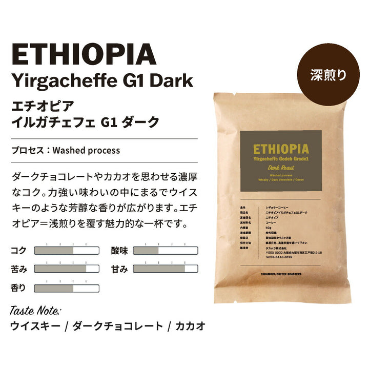 【メール便送料無料】【50g×3袋】コーヒー 厳選！ 深煎り お試し 3種 セット（ ダークローストブレンド、ケニアダーク、エチオピアダーク ）※同梱不可